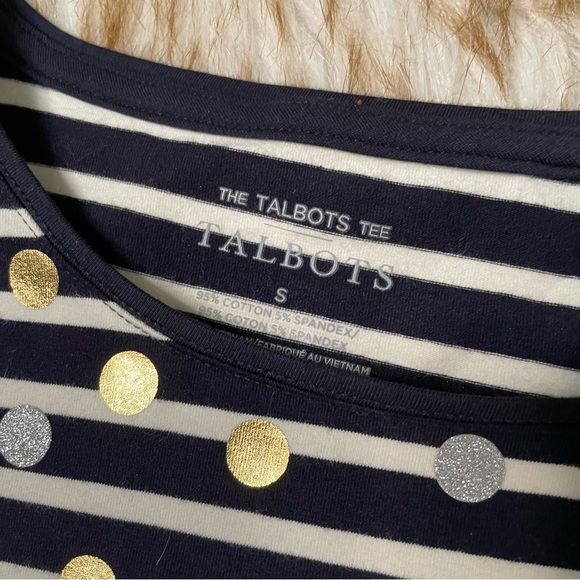 Talbots metallic dot striped tee - Picture 5 of 7